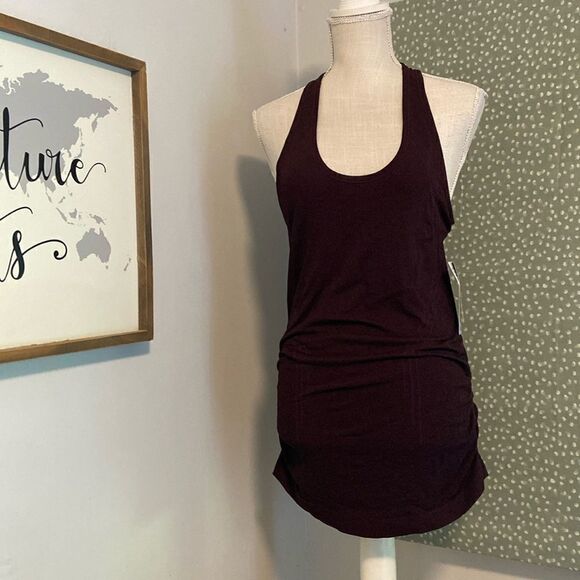 Athleta Antique Burgundy Speedlight Heathered Tank Size Medium New With Tags - Picture 1 of 9